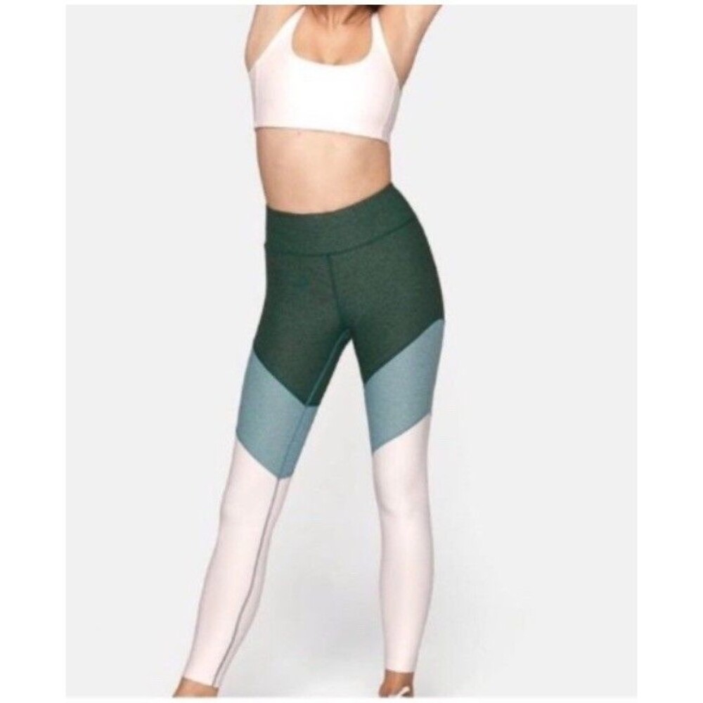 Outdoor Voices Springs Womens Leggings 7/8 Green Blue Pink Size Medium Active
